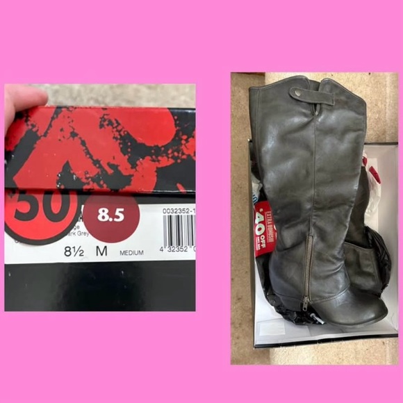 Fergalicious Charcoal Heeled Boots - Picture 1 of 1